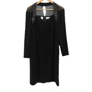 Niteline Black Dress with Sheer Accents